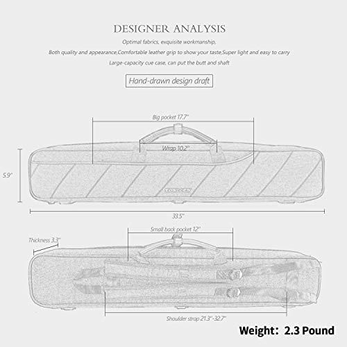 KONLLEN 3x4 Oxford Cloth Pool Cue Cases